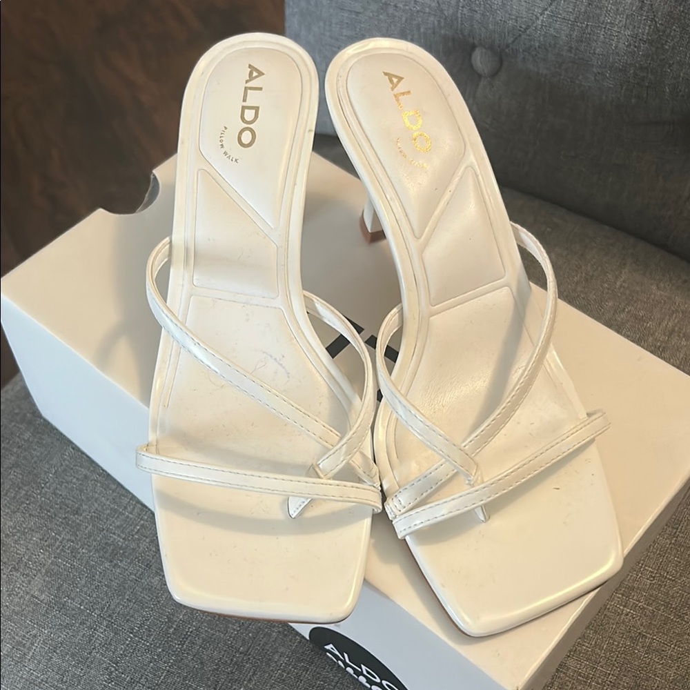ALDO Women's White Strappy Heels